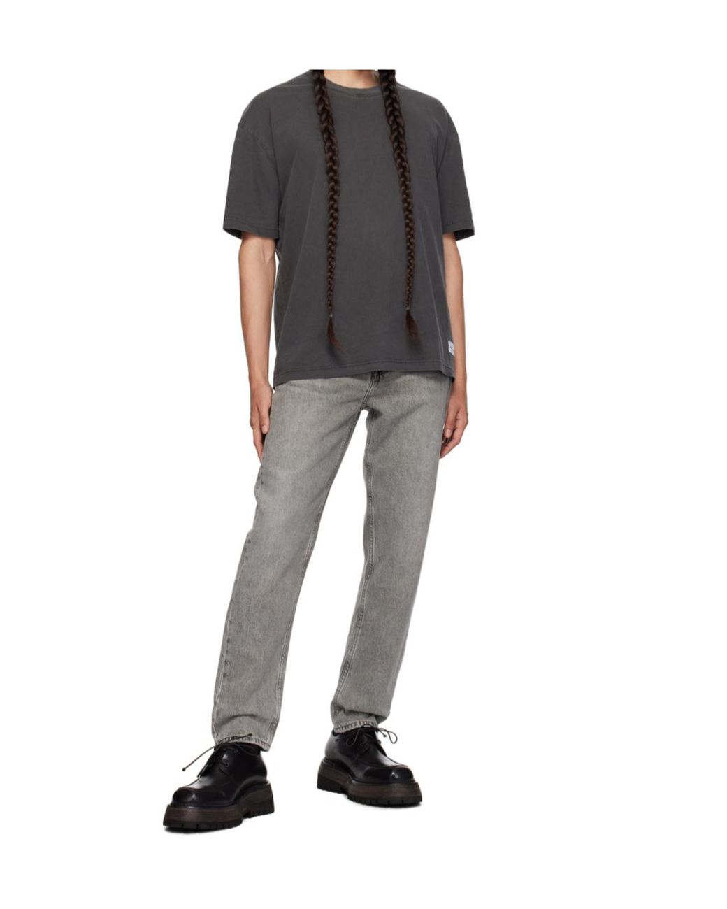 Samsøe & Samsøe Gray Denim Trousers With Belt Loops for men