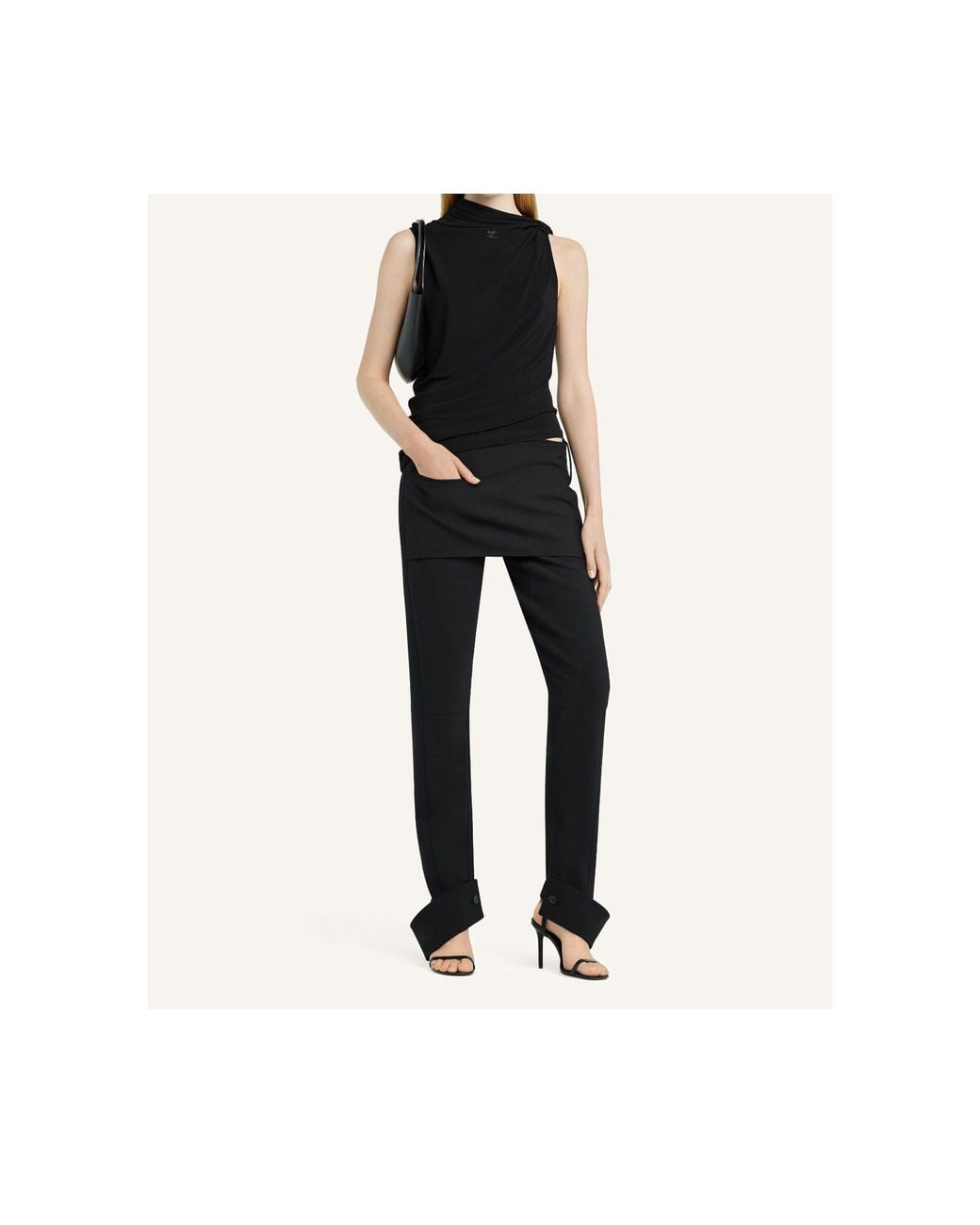Courreges Black Sleeveless Tops