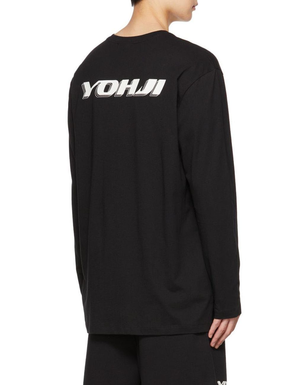 Y-3 Black Logo-Print Long-Sleeve T-Shirt for men