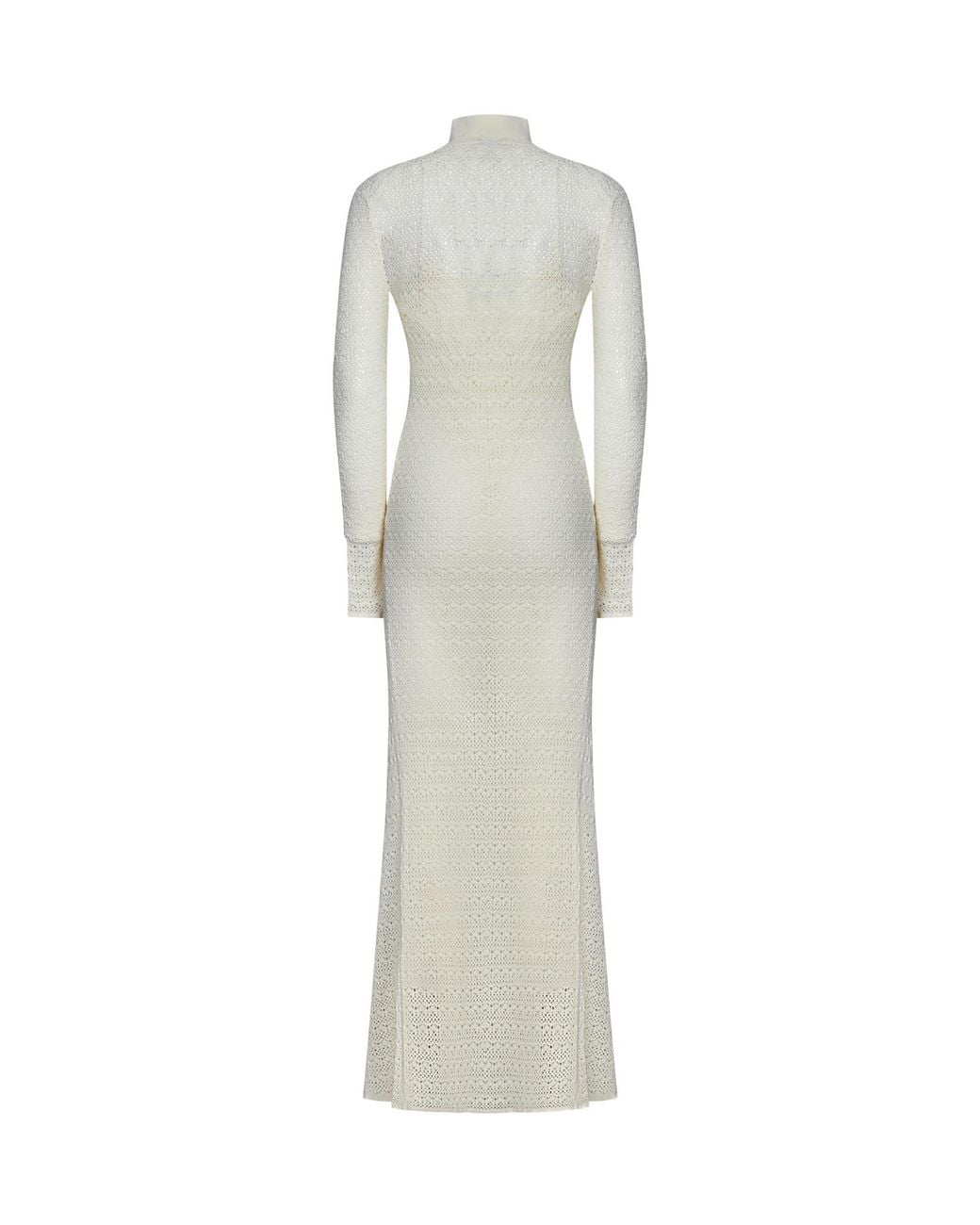 Tom Ford White Open-Knit Maxi Dress