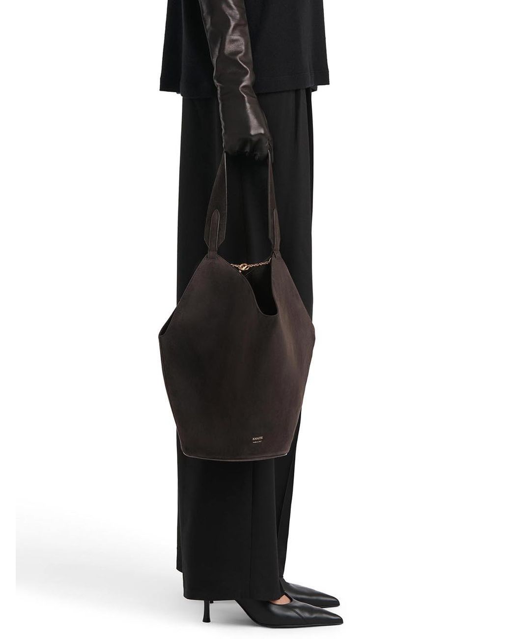 Khaite Black Lotus Small Tote Bag