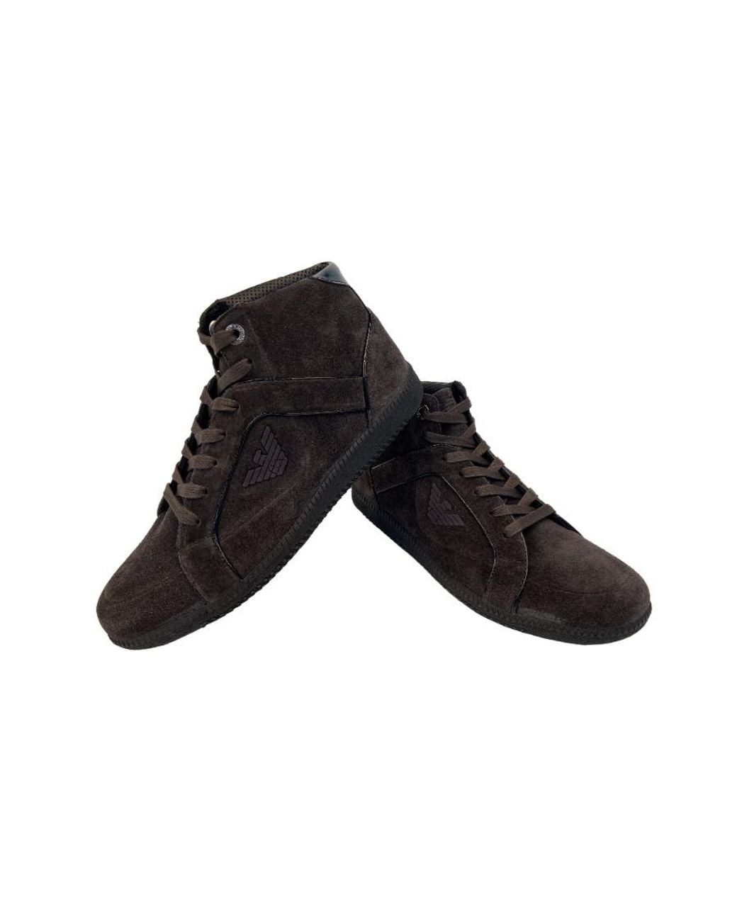 Emporio Armani Black Logo-Detail Casual Sneakers for men