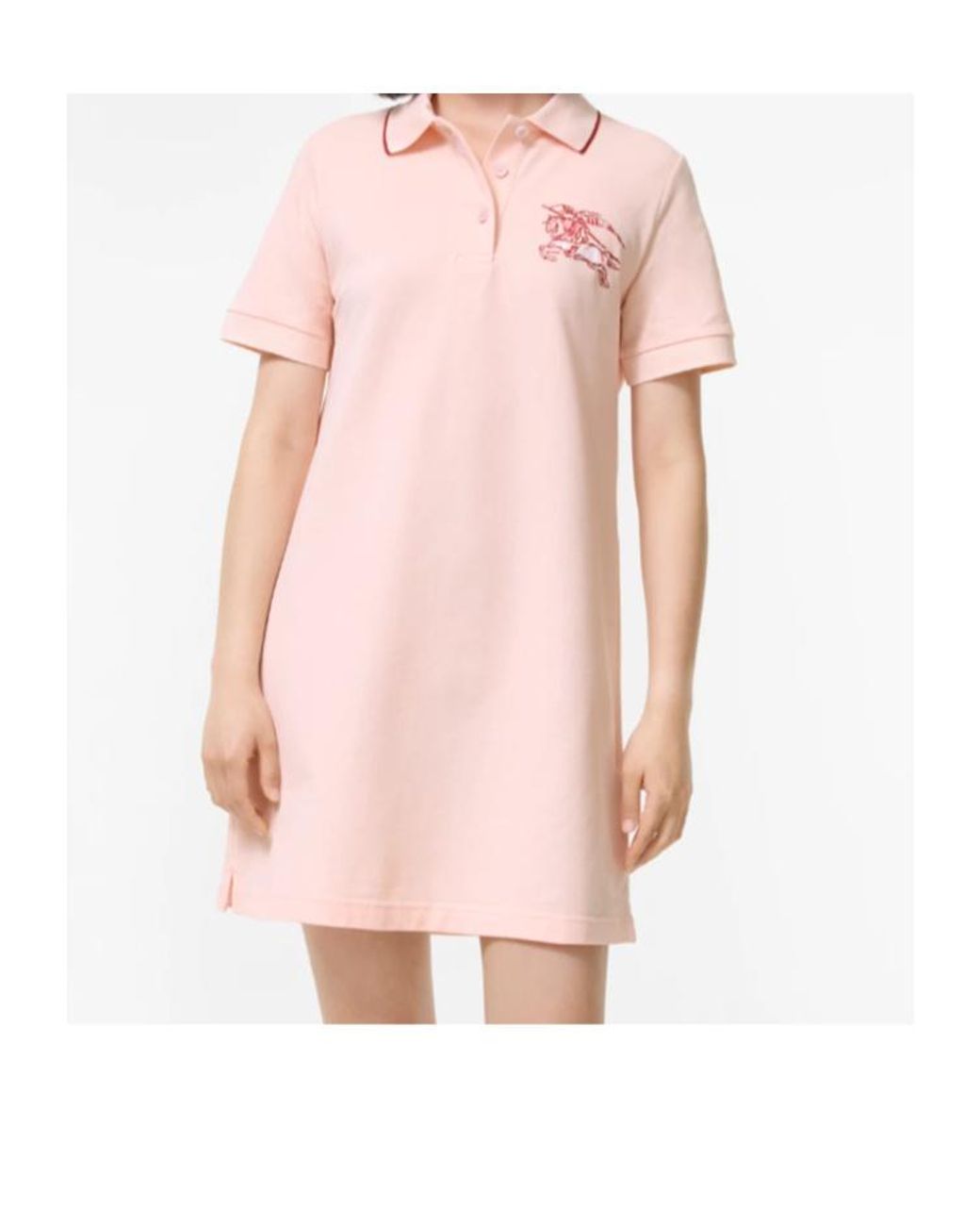 Burberry Pink Heart Knight Cotton Polo Shirt Dress