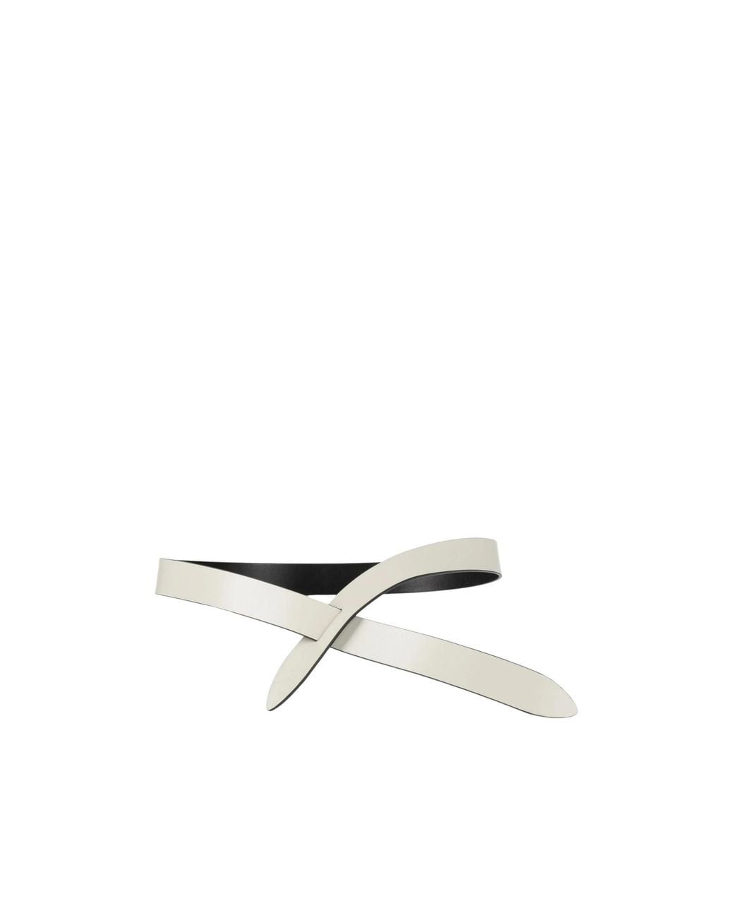 Isabel Marant White Minimalist Solid-Color Leather Belt