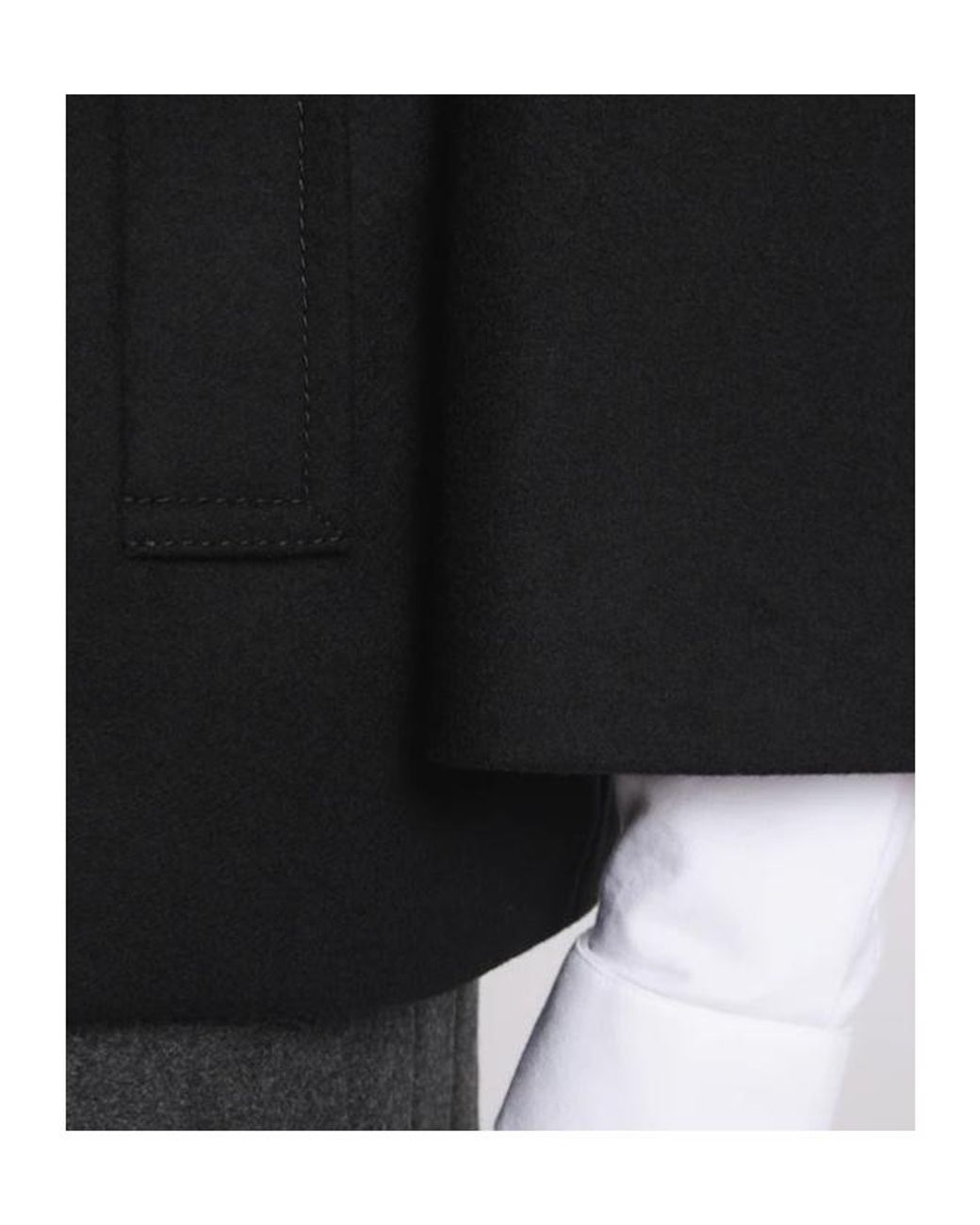 Fay Black Cape Wool Blend Coat
