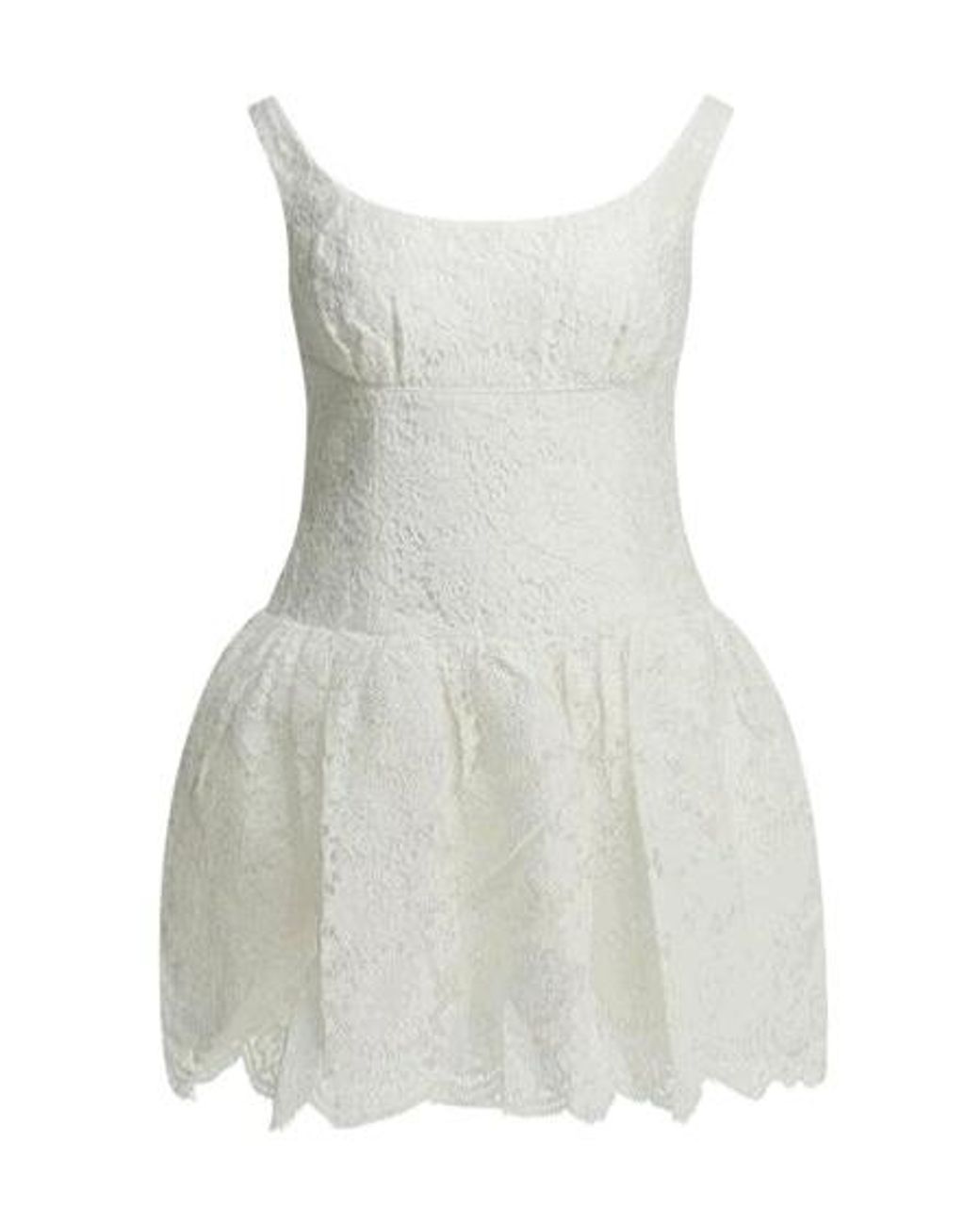 Self-Portrait White Floral Lace Mini Dress