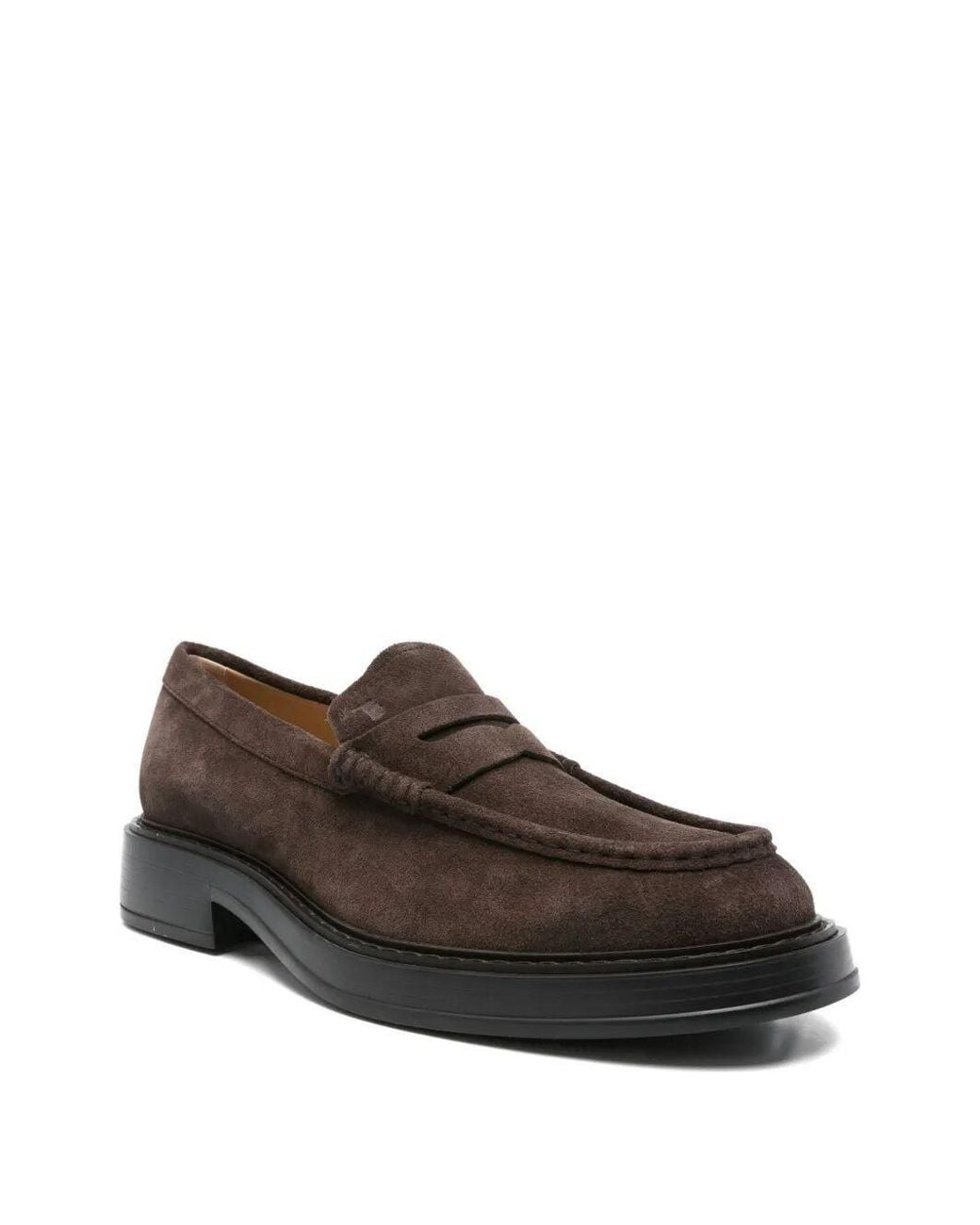 Tod's Brown Round-Toe Slip-On Loafers for men