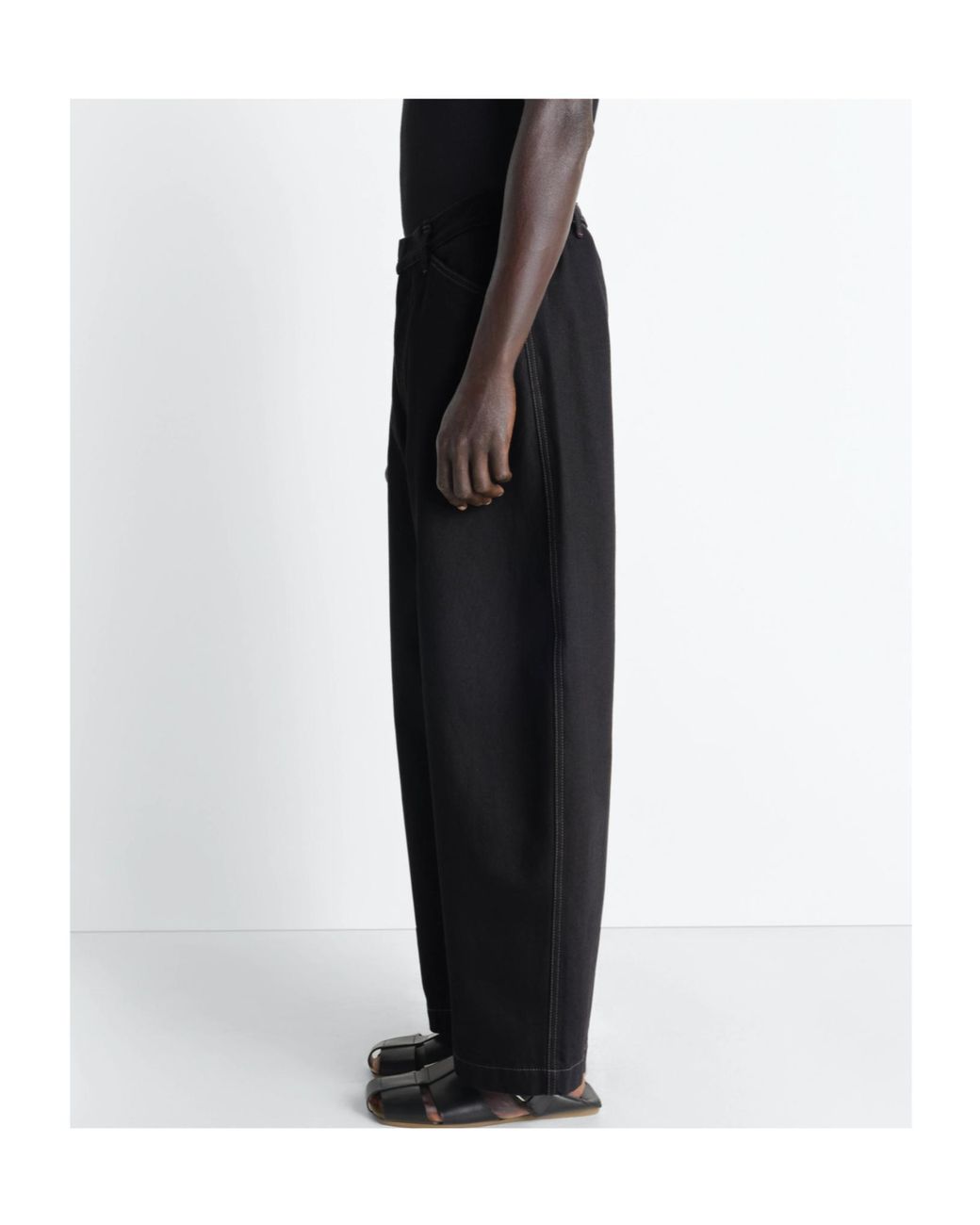 Lemaire Black Maxi Workwear Pants for men