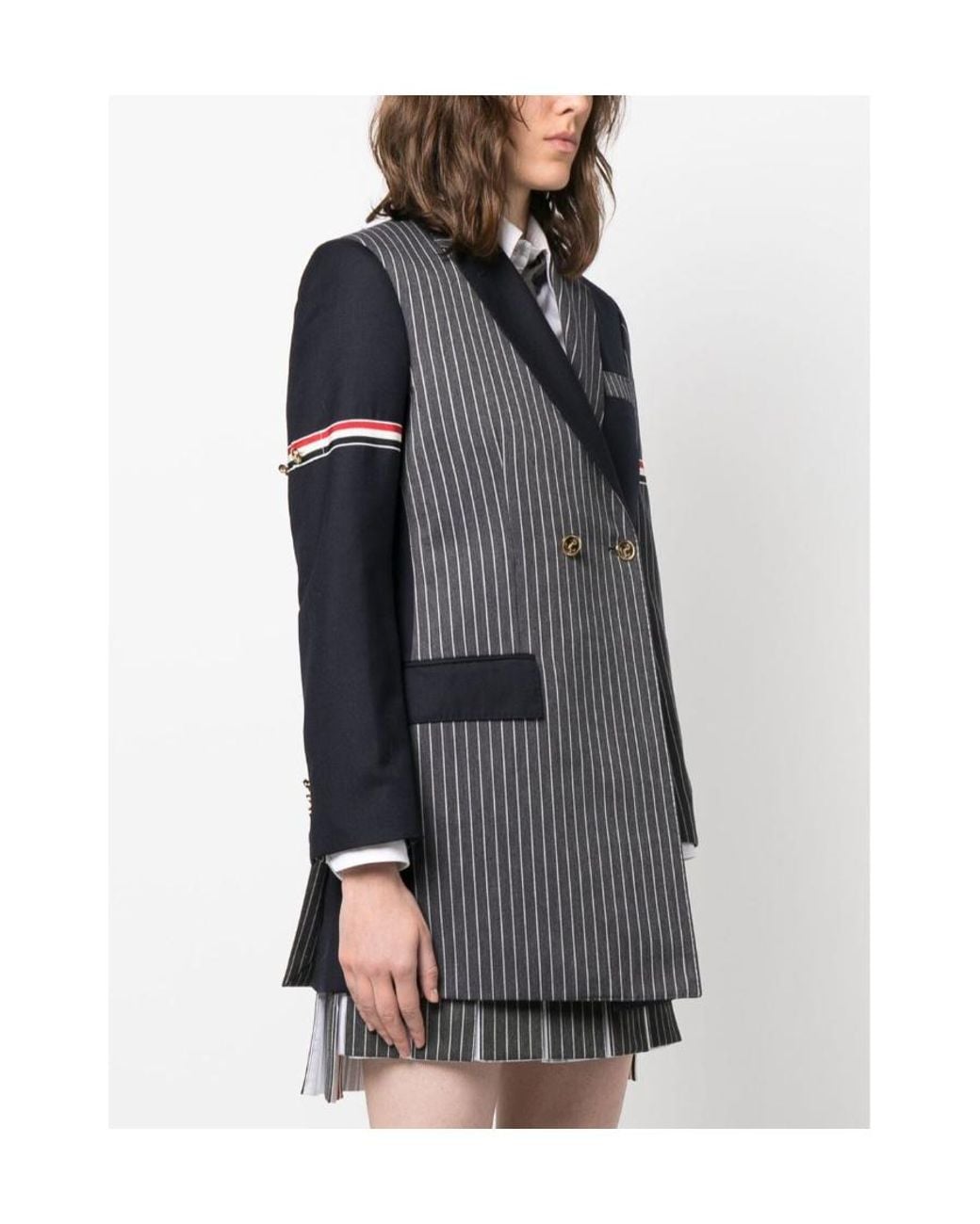 Thom Browne Black Patchwork Button-Up Blazer