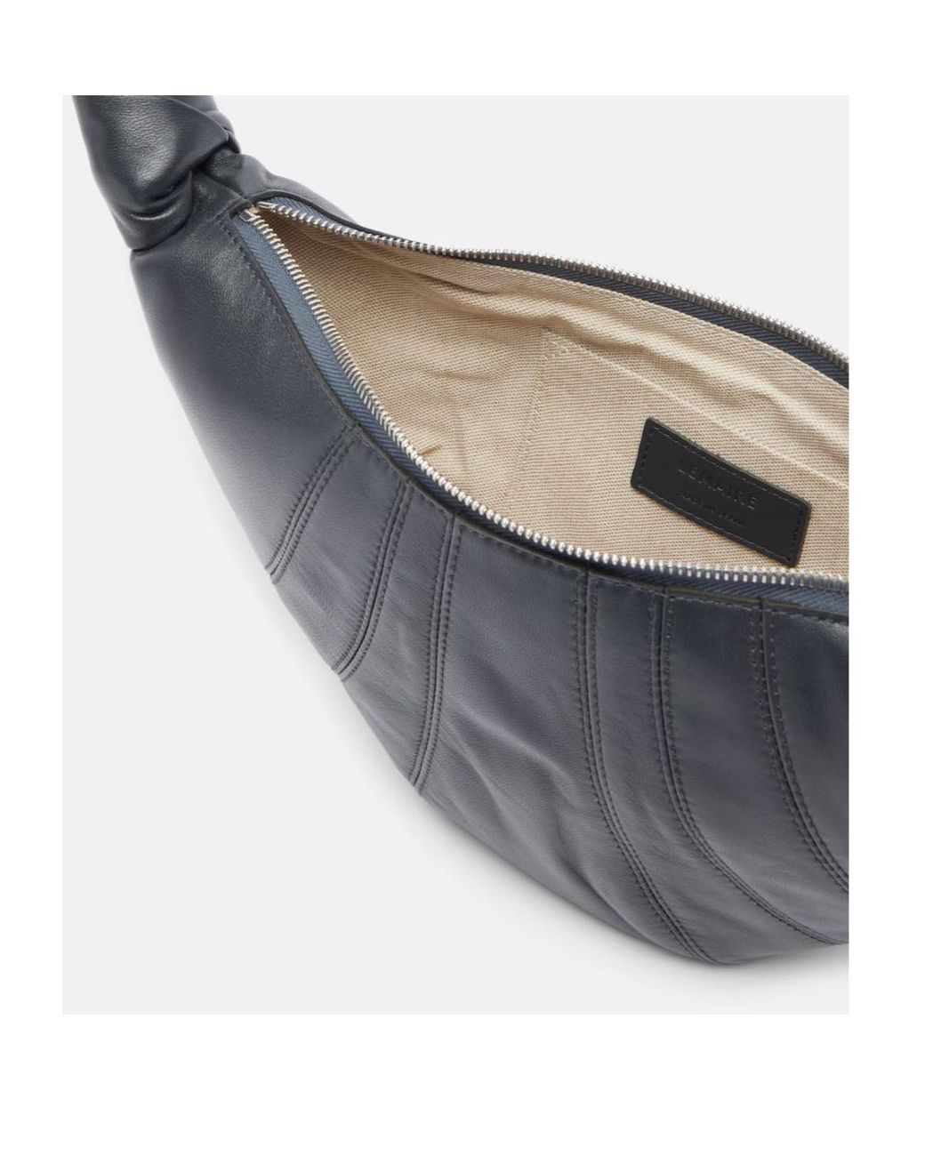 Lemaire White Croissant Small Leather Bag
