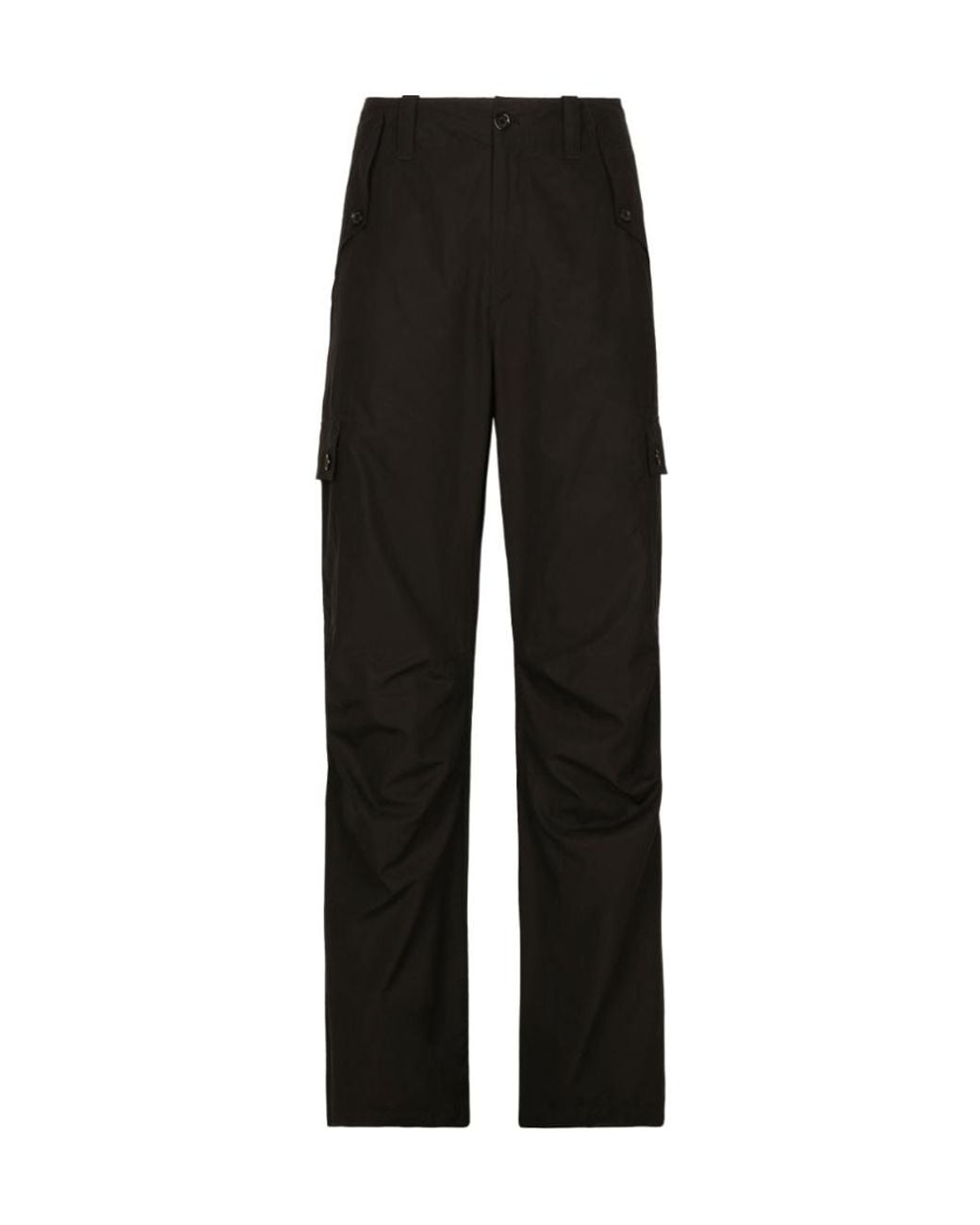 Dolce & Gabbana Black Logo Plaque Cargo Pants for men