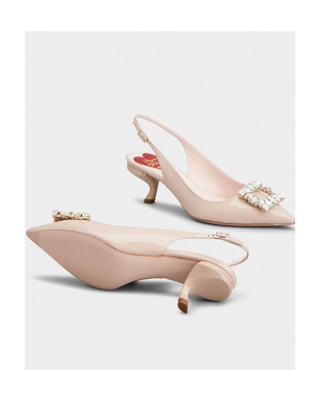Roger Vivier Natural Virgule Buckle Slingback Pumps