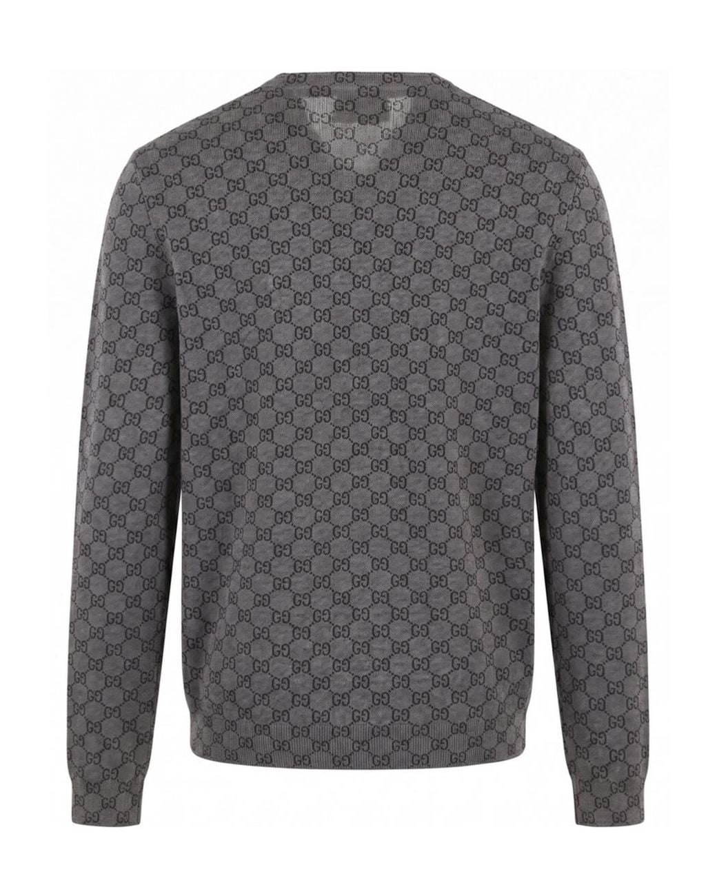 Gucci Gray V-Neck Knitted Cardigan for men