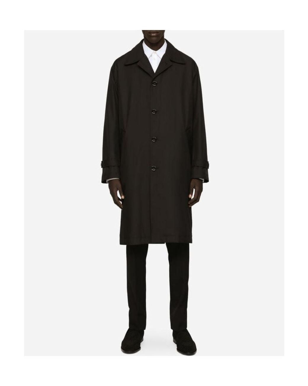 Dolce & Gabbana Black Long Sleeved Buttoned Coat for men