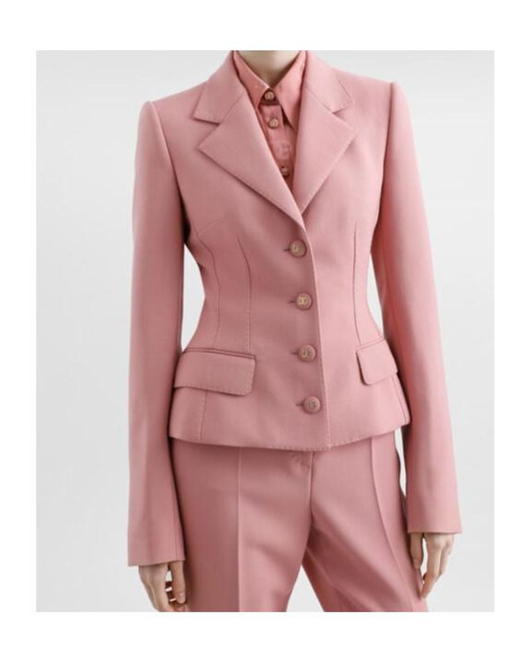 Dolce & Gabbana Pink Single-Breasted Crepe Jacket