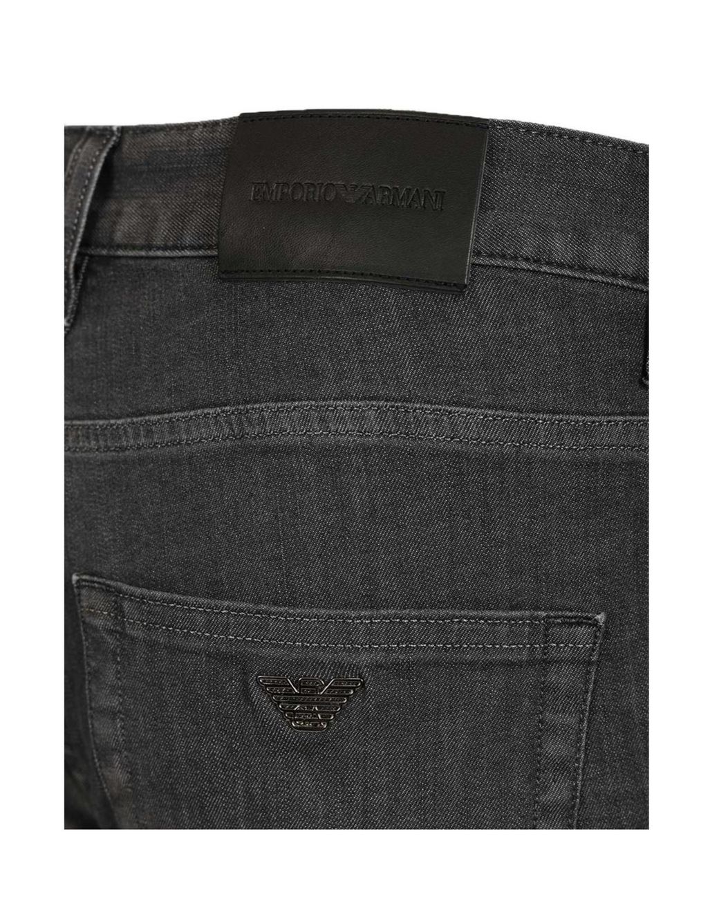 Emporio Armani Gray Straight-Leg Stretch Jeans for men