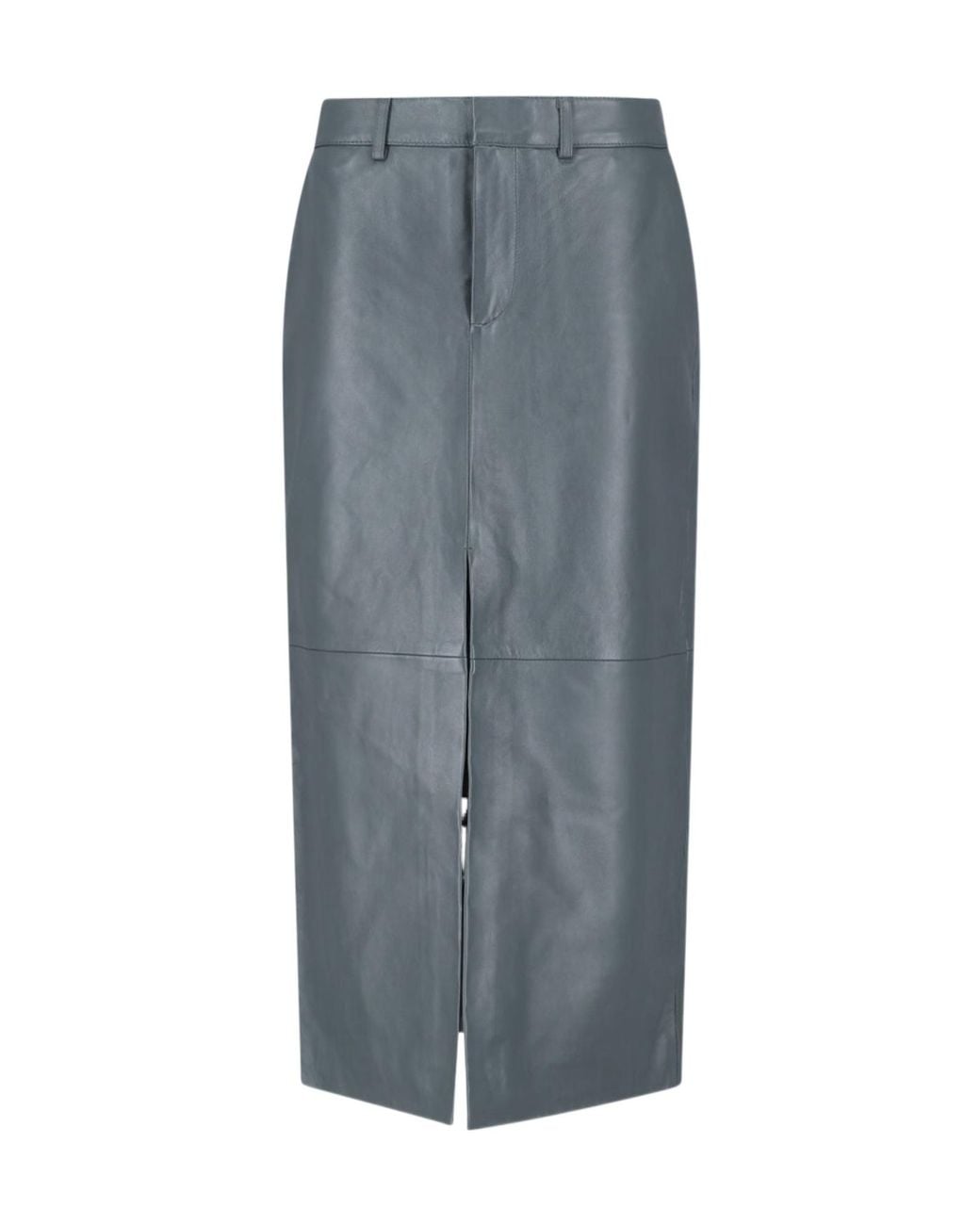 Frankie Shop Gray Maybelle Front-Slit Pencil Skirt