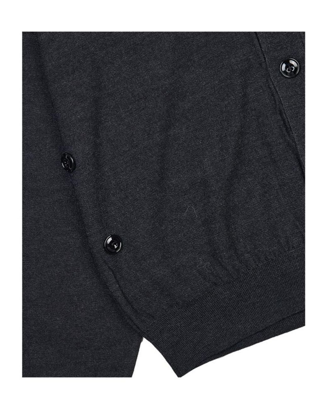 Lemaire Black V-Neck Long Sleeved Cardigan for men