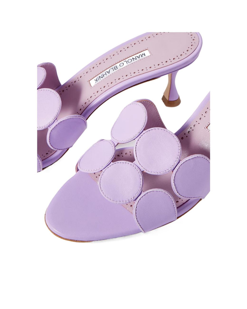 Manolo Blahnik Purple Leather Mules