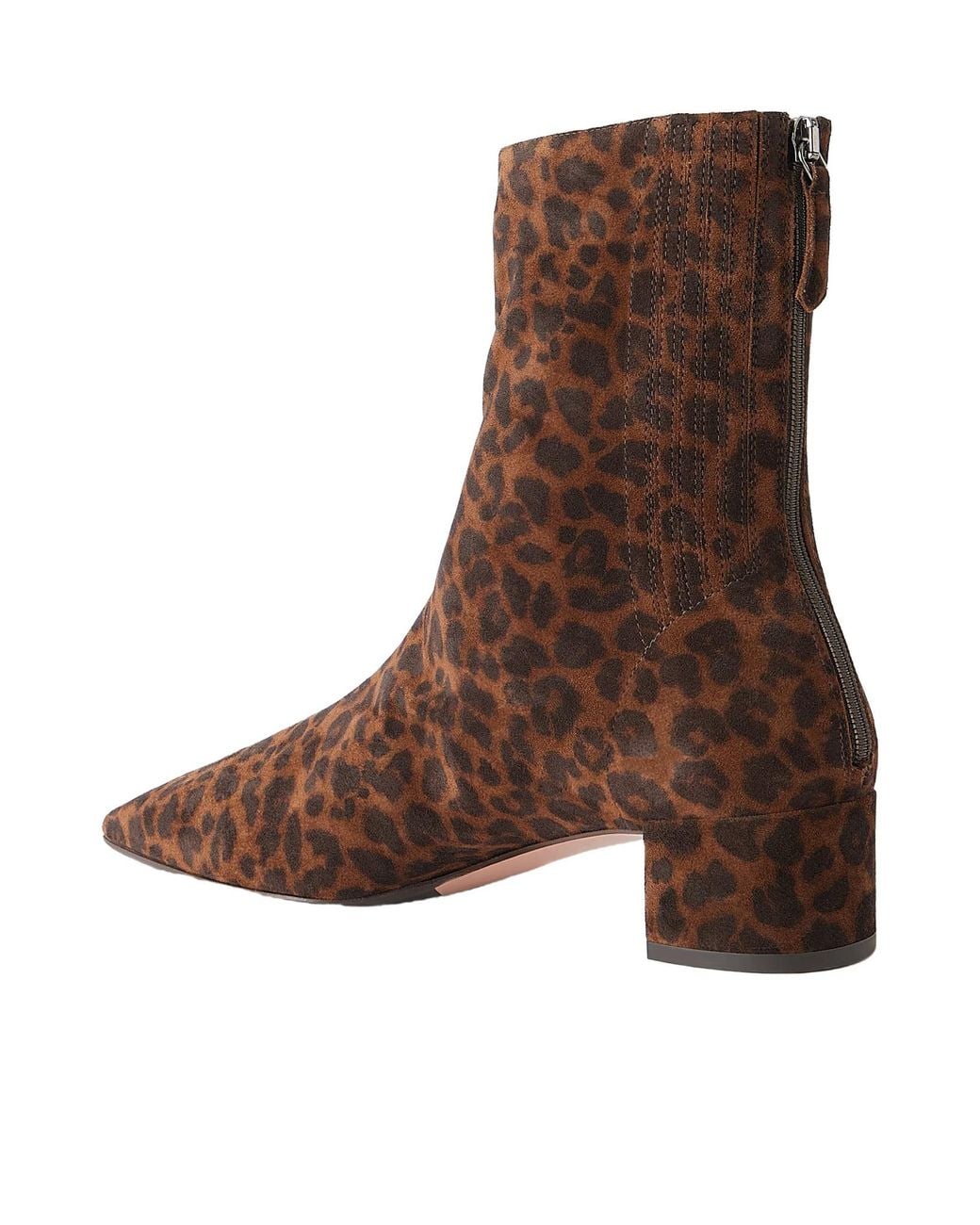 Aquazzura Brown Animal-Print Suede Boots