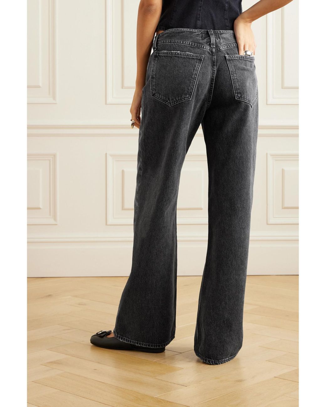 Agolde Gray Lex Organic Low-Rise Wide-Leg Jeans
