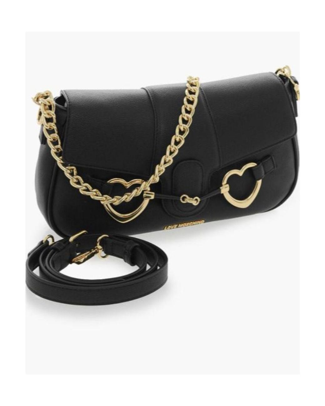 Moschino Black Logo-Plaque Shoulder Bag