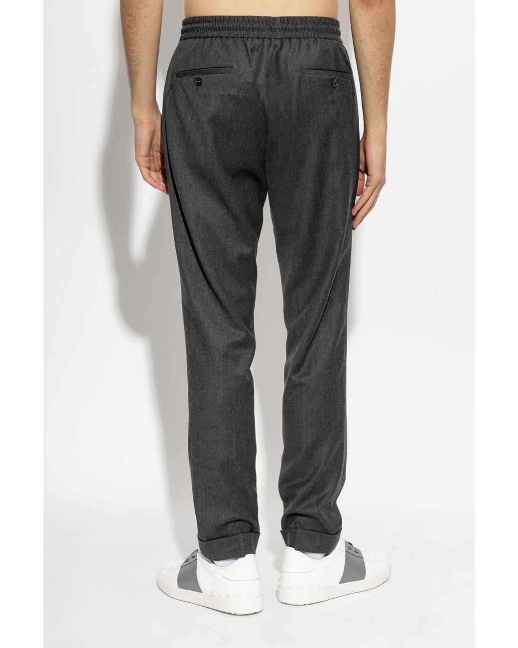 Paul Smith Gray Drawstring Pleated Pants for men