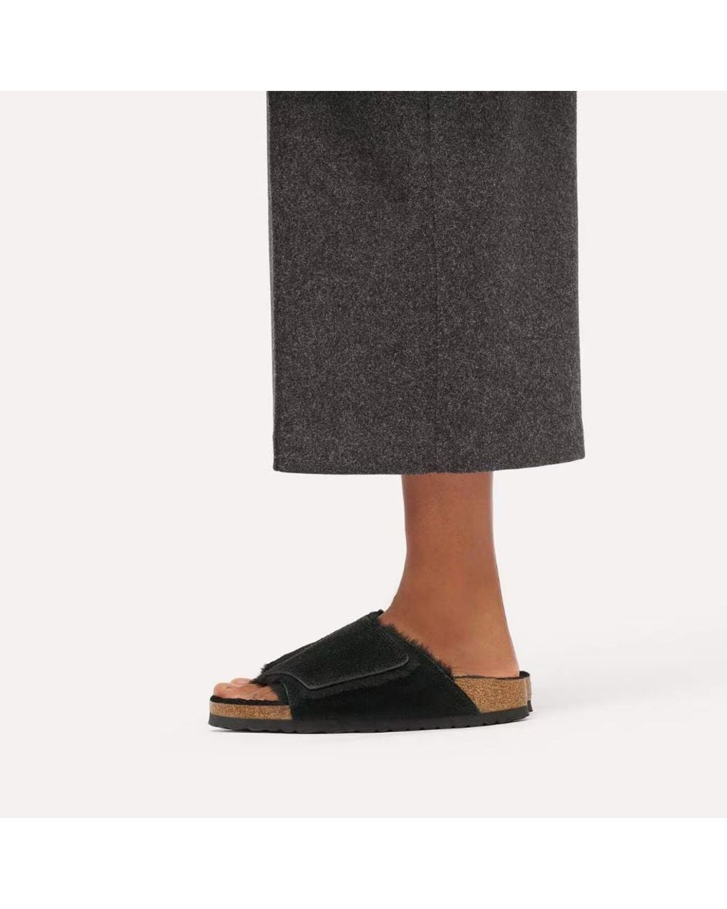 Birkenstock Black Solana Shearling Slide Sandals for men