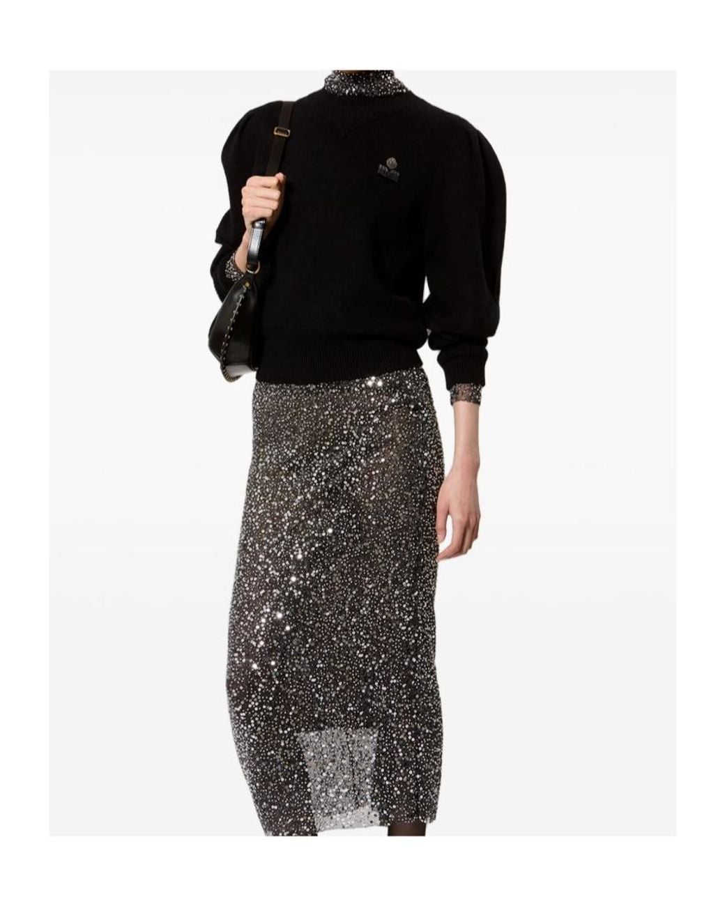 Isabel Marant Black Long-Sleeve Knit Top