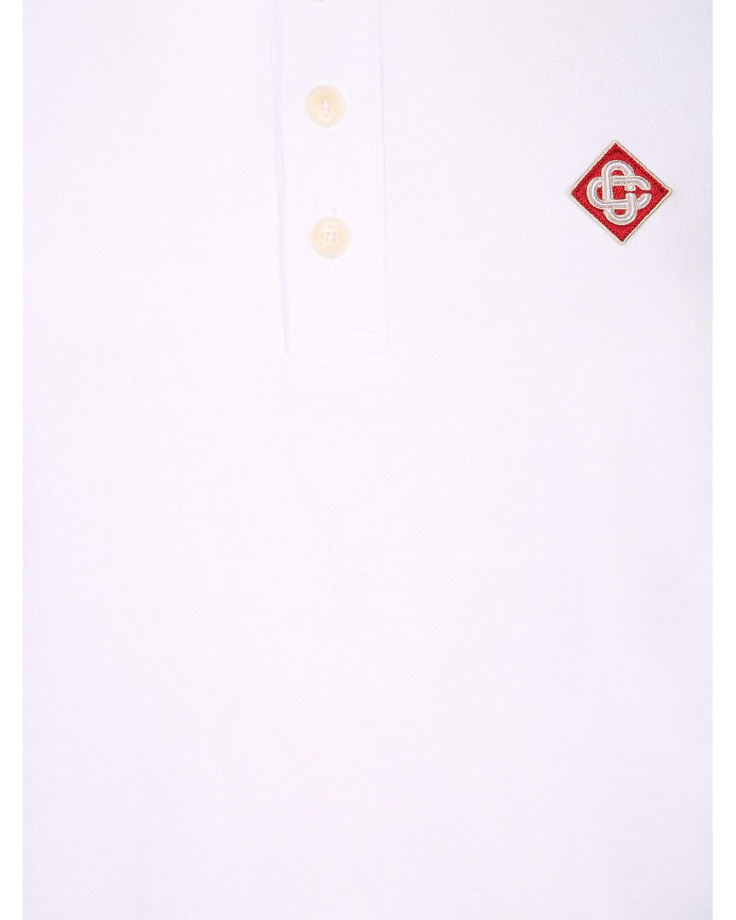 Casablanca White Laurel Logo Embroidered Polo Shirt for men