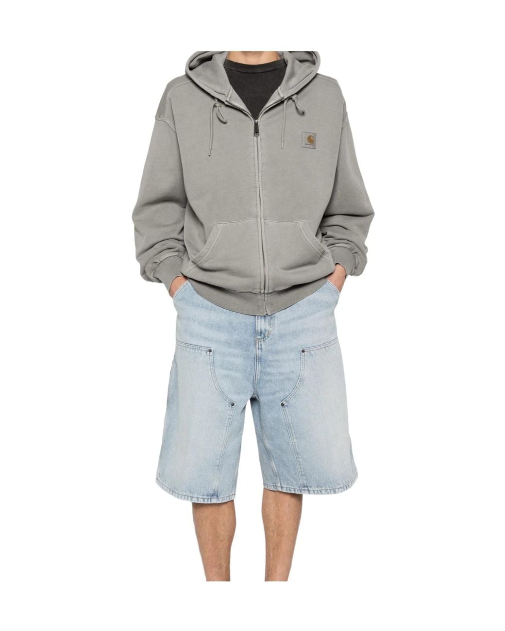 Carhartt Gray Zip-Fastening Hooded Sweatshirt for men