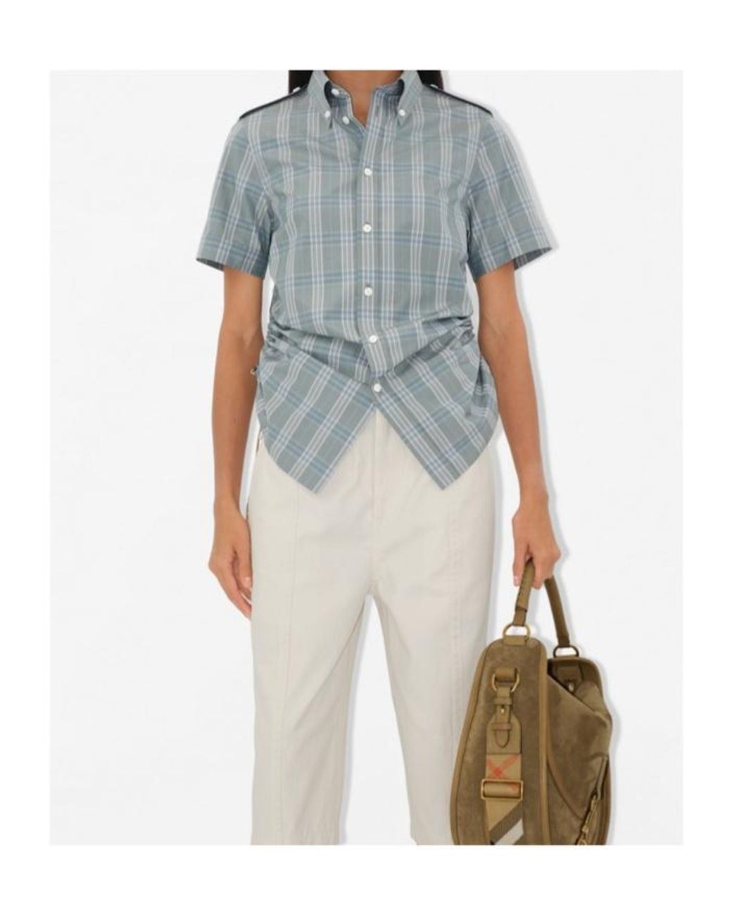 Burberry Blue Slim Fit Checked Shirt