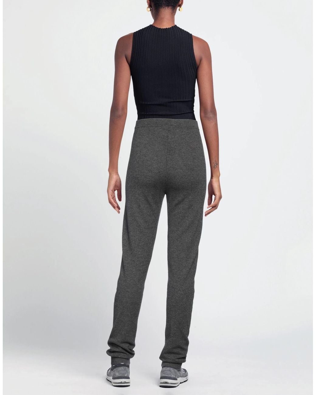 Saint Laurent Gray High-Waisted Cashmere Casual Pants