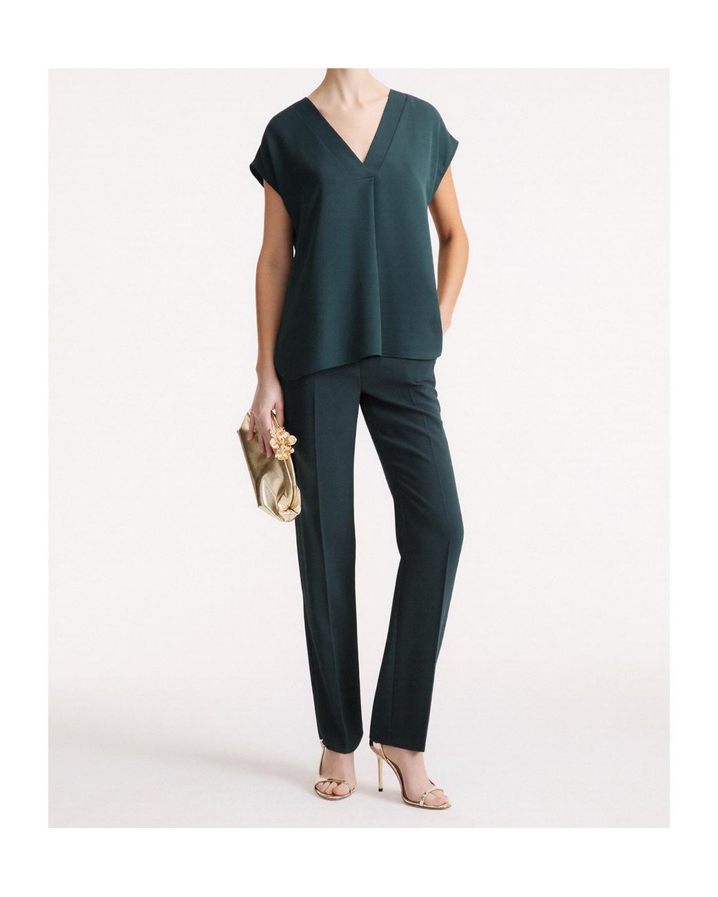 Marella Green V-Neck Overshirt