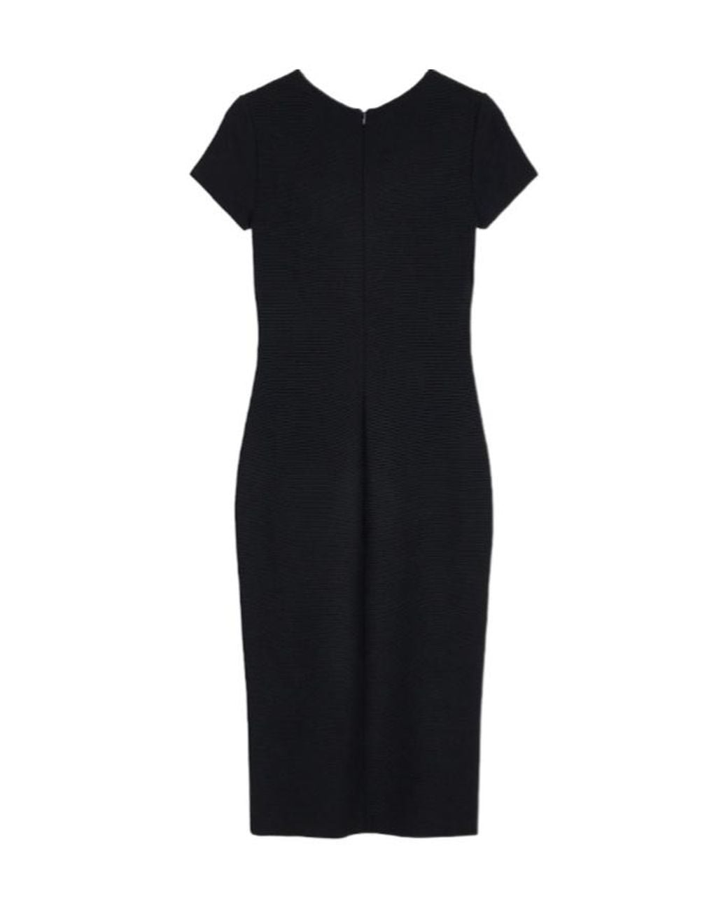 Emporio Armani Black Short-Sleeve Fitted Dress