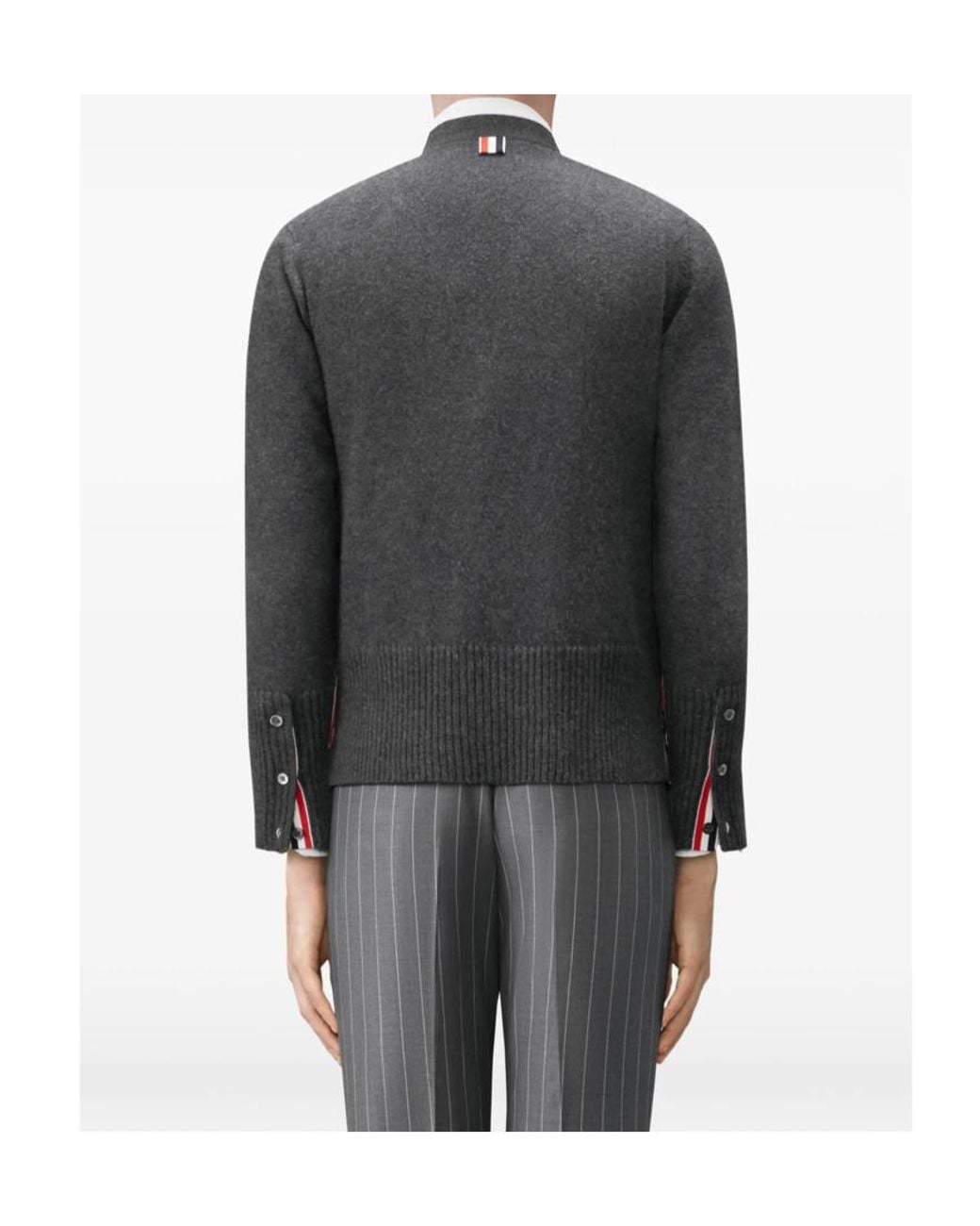 Thom Browne Gray Baby Cable Stitch 4-Bar Cardigan for men