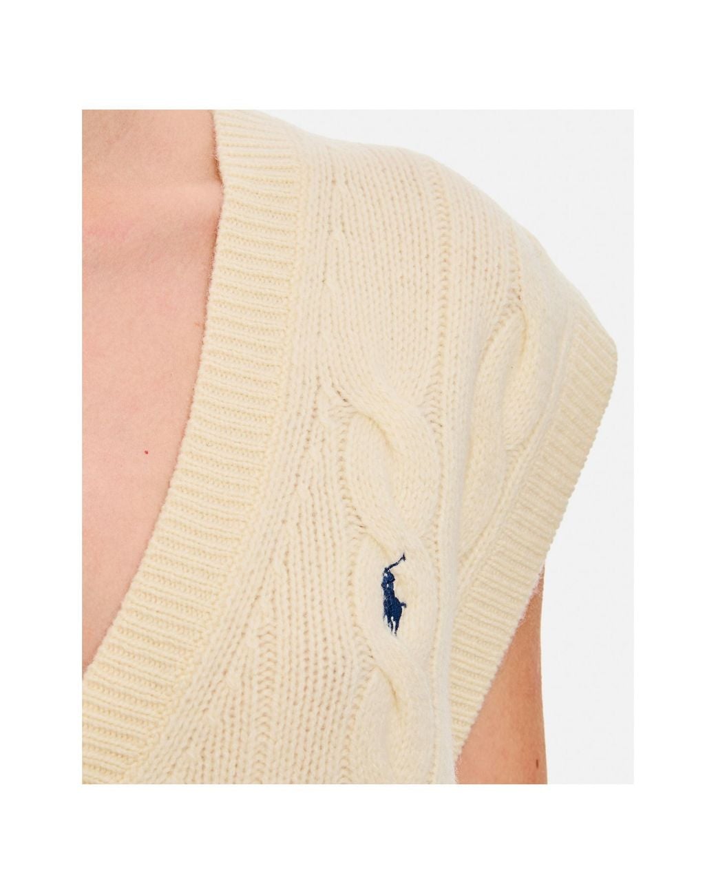 Polo Ralph Lauren Natural Sleeveless Knitted Sweater
