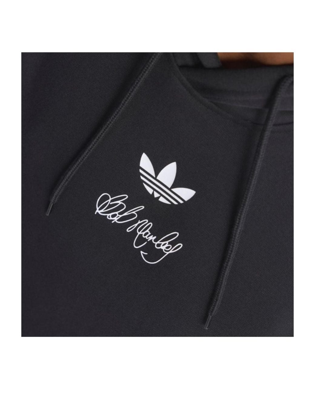 Adidas Originals Black Hooded Logo Detail Hoodie for men
