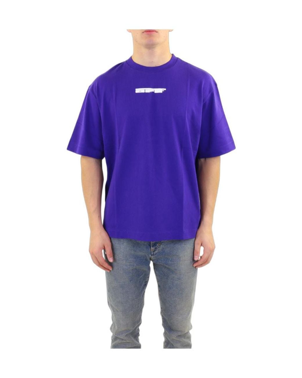 Off-White c/o Virgil Abloh Blue Logo Short-Sleeved T-Shirt for men