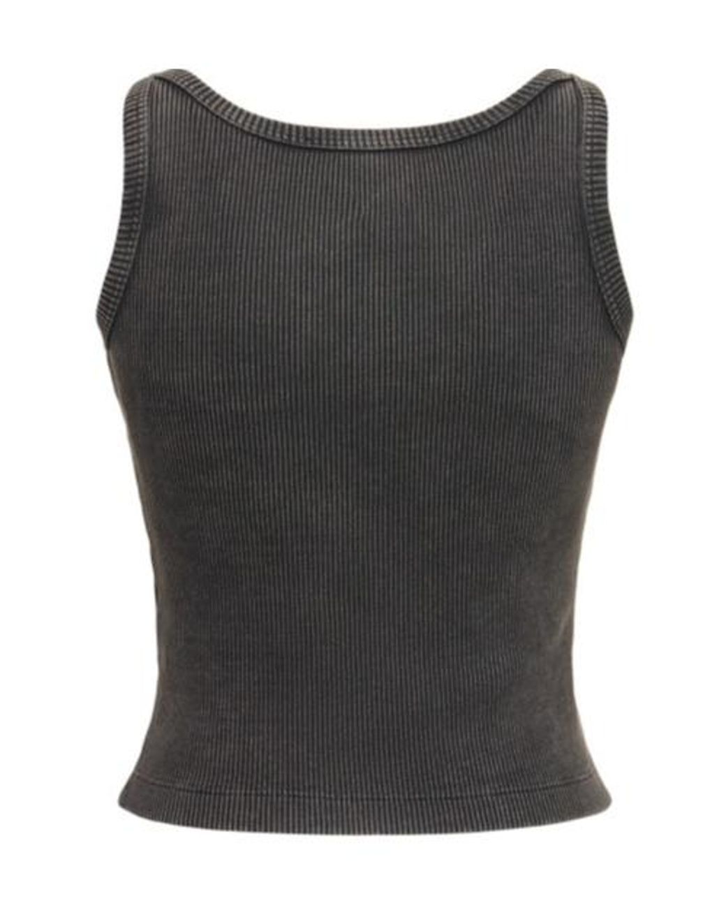 Alessandra Rich Black Patch Ribbed Vest