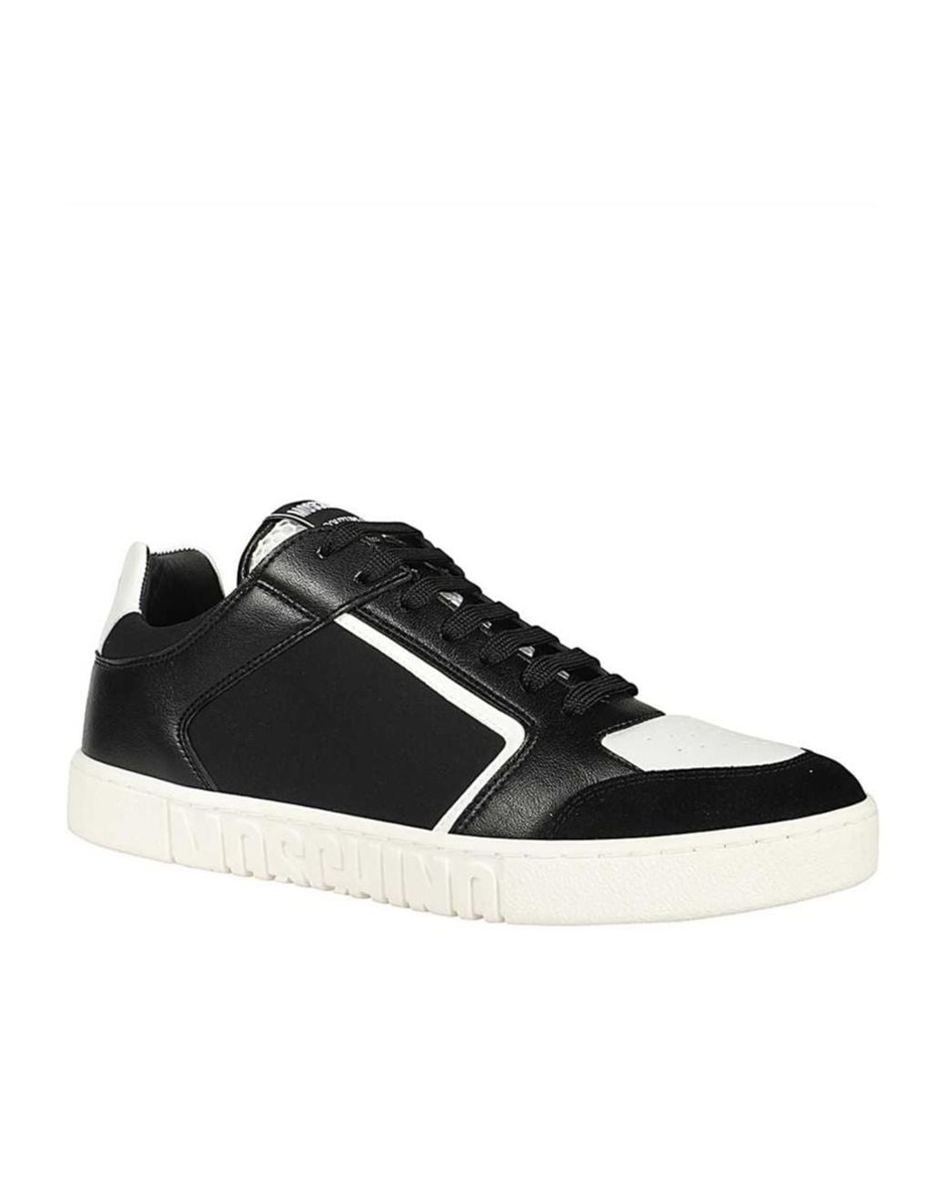 Moschino Black Tie Low-Top Sneakers for men