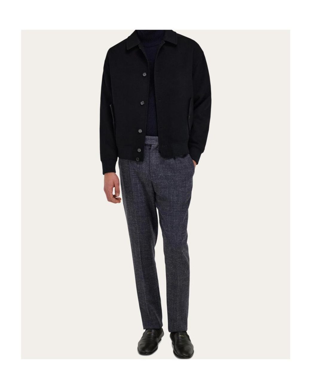 Ferragamo Black Wool And Cashmere Blouson for men