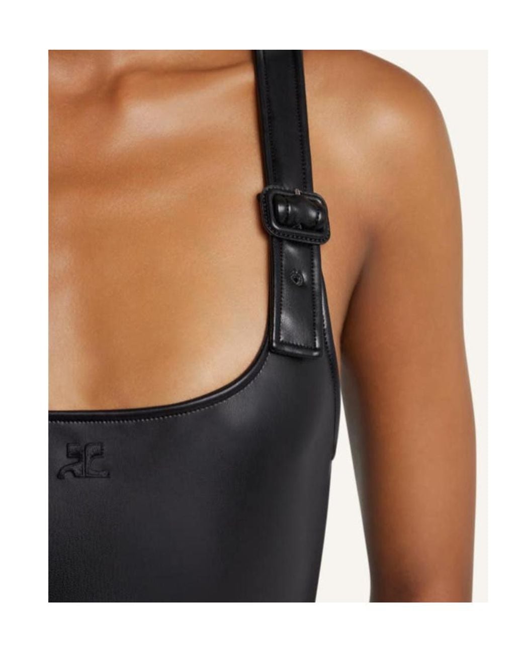 Courreges Black Courrèges Buckle Cut-Out Bodysuit