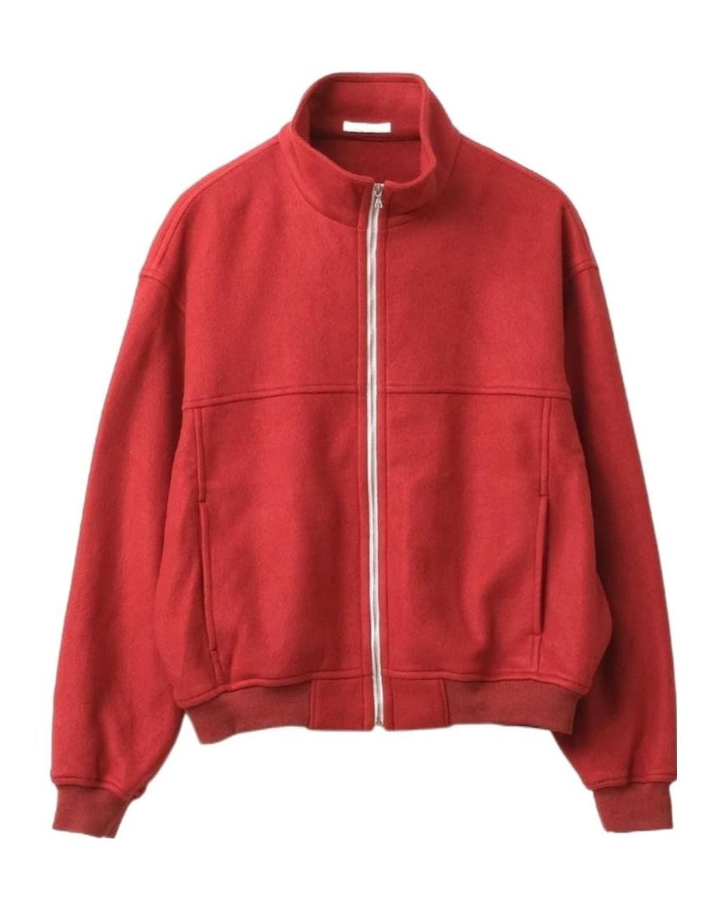 Auralee Red Stand-Collar Zip-Up Casual Jacket for men