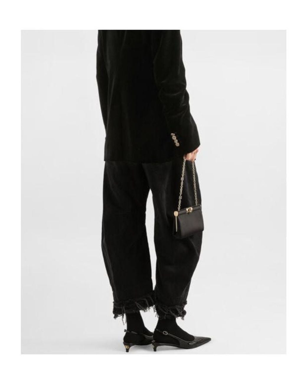 Dolce & Gabbana Black Frayed-Hem Jeans