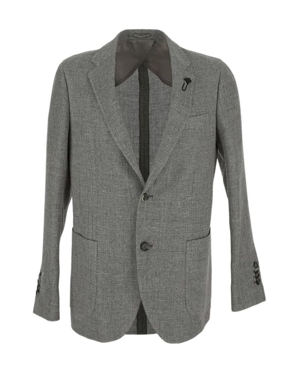 Lardini Gray Special Single-Breasted Tailored Blazer for men