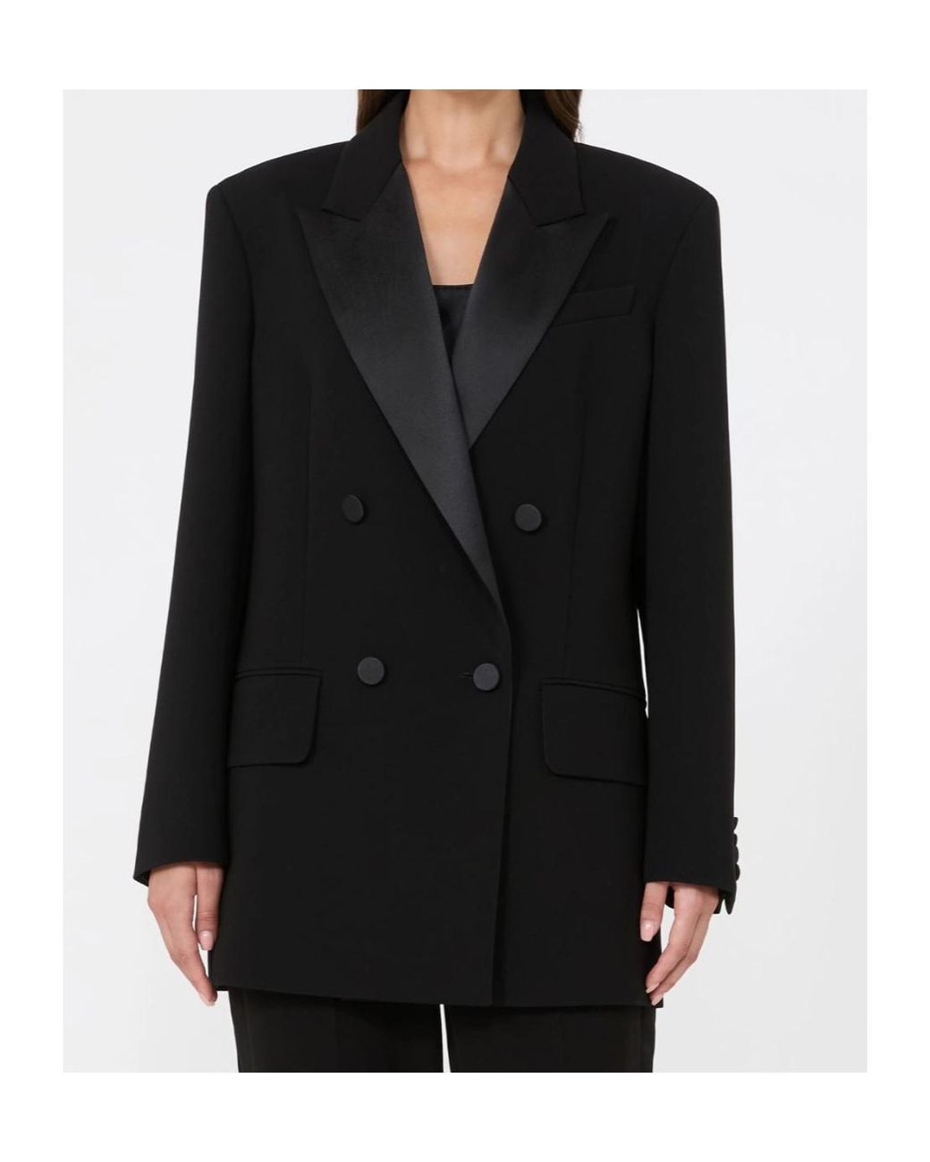 Max Mara Black Mxegarza Double-Breasted Tailored Blazer