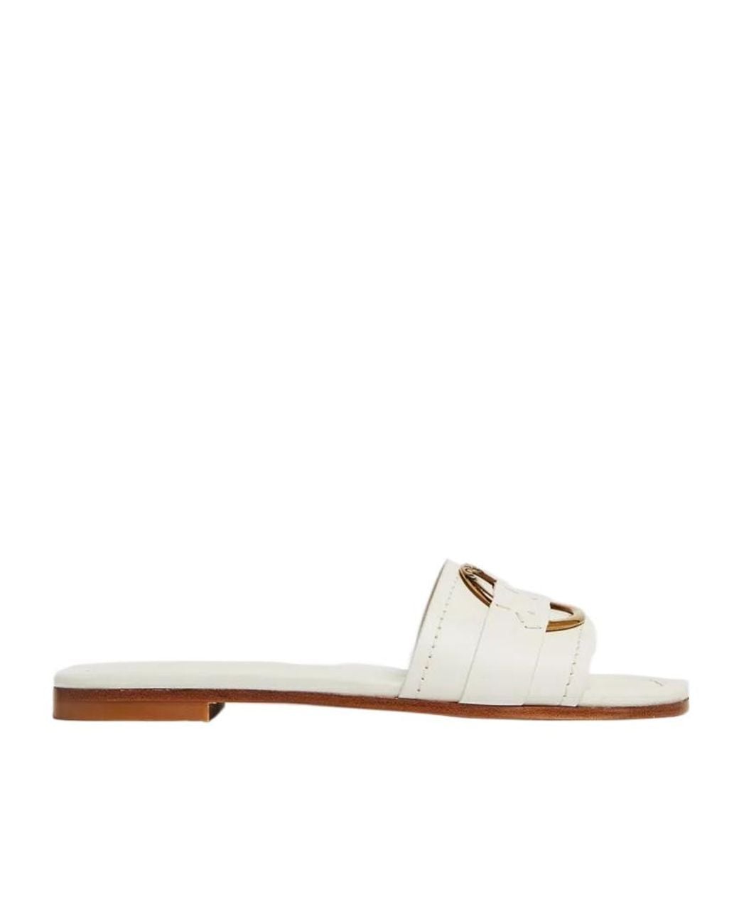 Moncler White Bell Slip-On Sliders