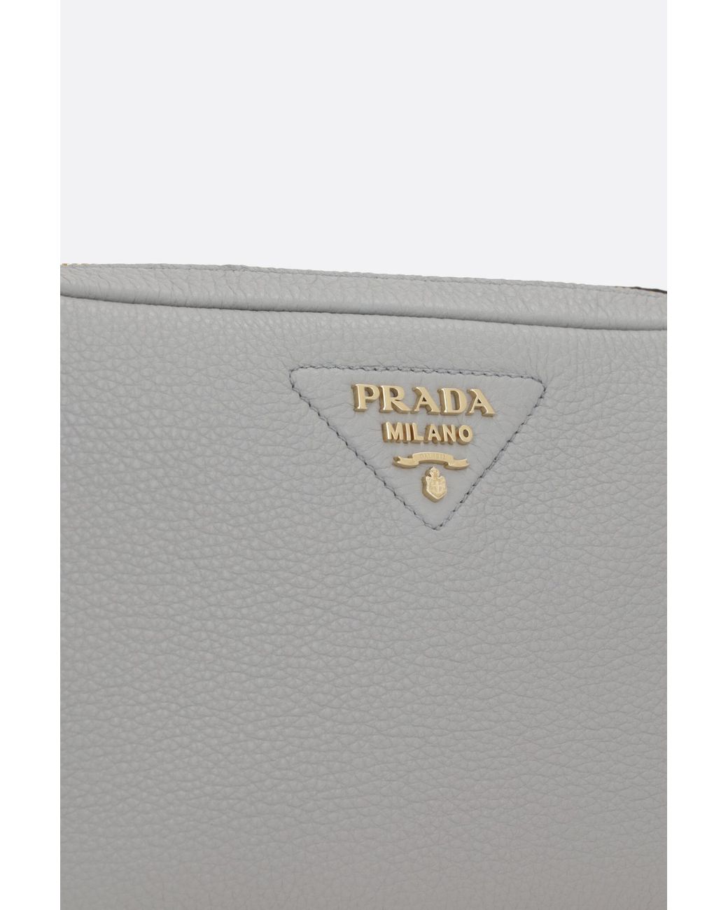 Prada White Medium Zipper Shoulder Bag