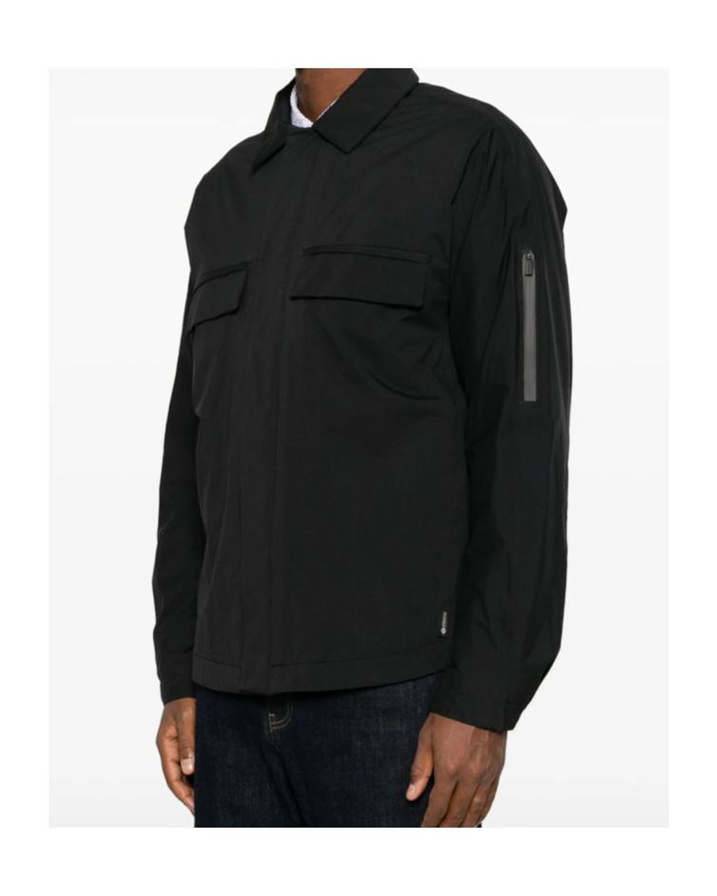 Herno Black Long-Sleeve Casual Jacket for men